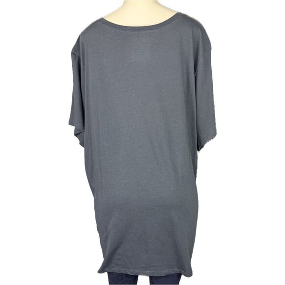 Torrid +5 Steel Gray Self Care Graphic Crew Neckline Cotton Short Sleeve Tee - Picture 4 of 6